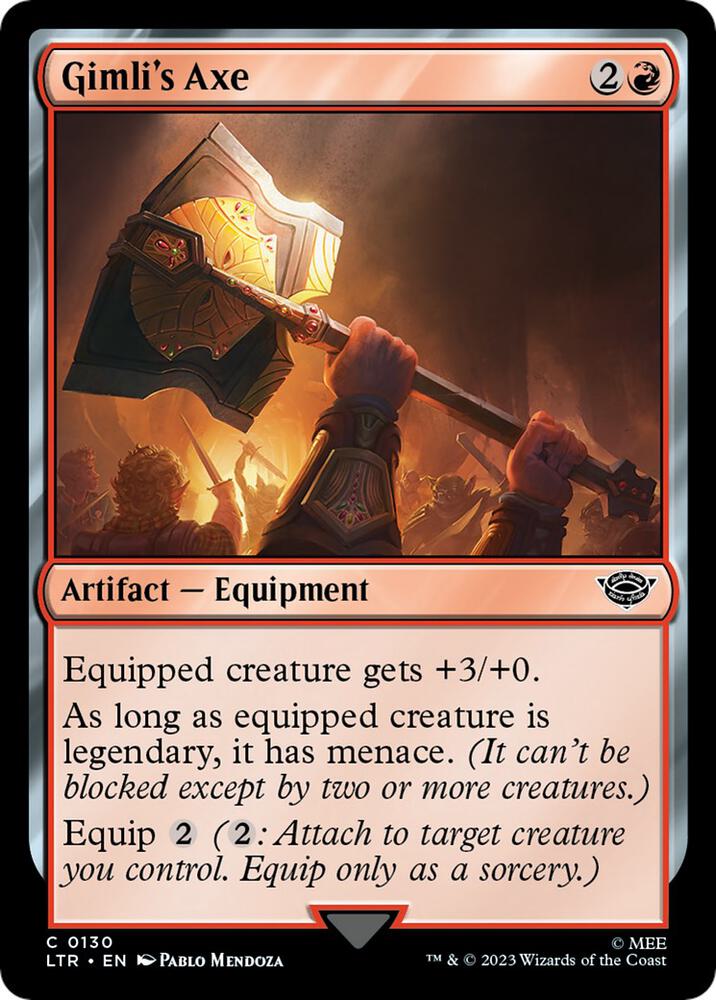 Gimli's Axe 130 card from Universes Beyond: The Lord of the Rings: Tales of Middle-earth