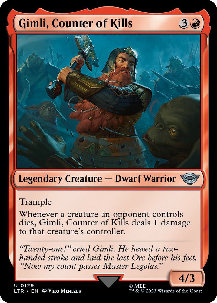 Gimli, Counter of Kills 129 card from Universes Beyond: The Lord of the Rings: Tales of Middle-earth