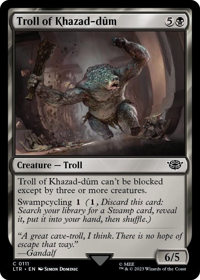 Troll of Khazad-dum 111 card from Universes Beyond: The Lord of the Rings: Tales of Middle-earth