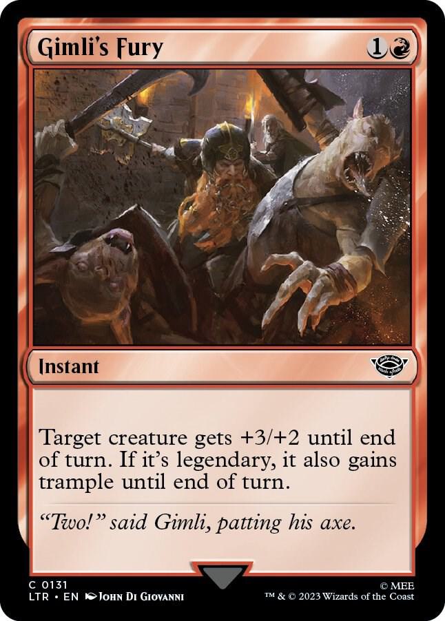 Gimli's Fury 131 card from Universes Beyond: The Lord of the Rings: Tales of Middle-earth