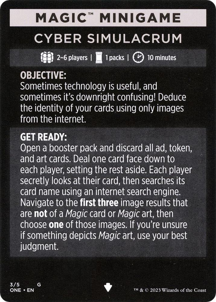 Magic Minigame: Cyber Simulacrum 3 card from Phyrexia: All Will Be One