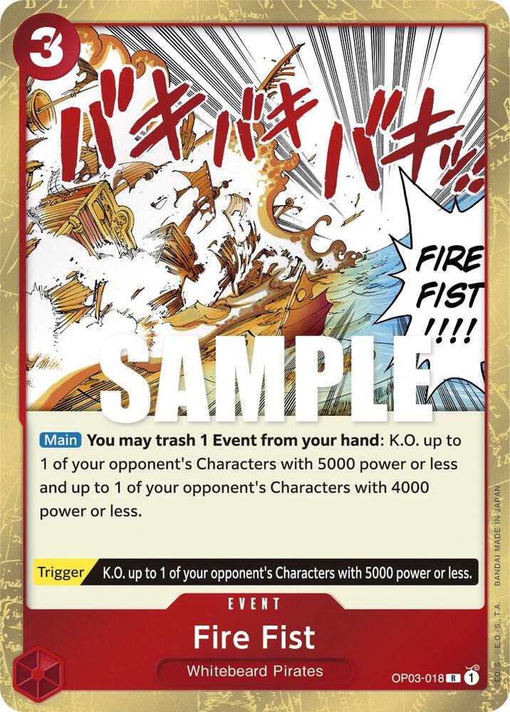 Fire Fist OP03-018 card from Pillars of Strength