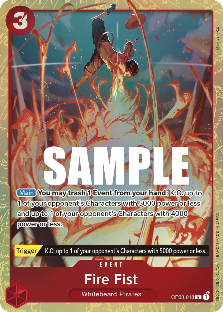 Fire Fist (Alternate Art) OP03-018 card from Pillars of Strength