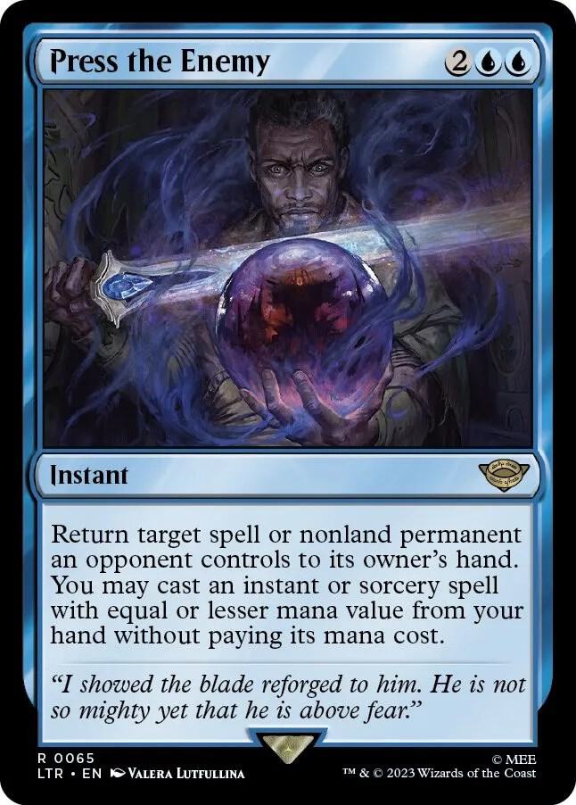 Press the Enemy 65 card from Universes Beyond: The Lord of the Rings: Tales of Middle-earth