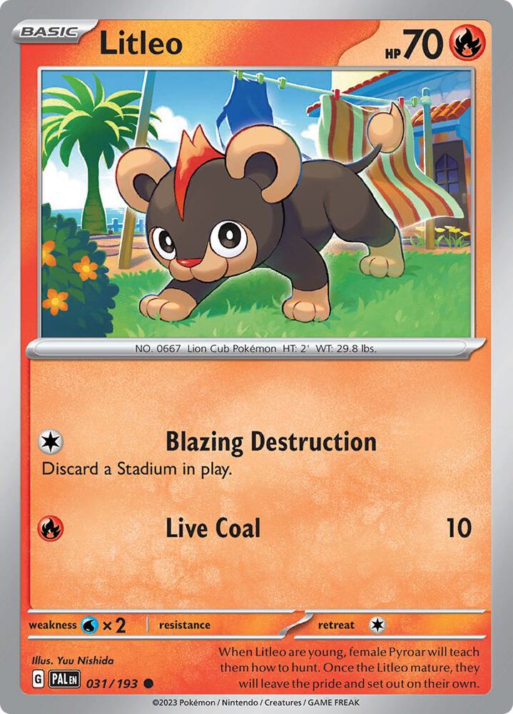 Litleo 031/193 card from SV02: Paldea Evolved