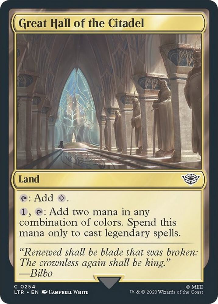 Great Hall of the Citadel 254 card from Universes Beyond: The Lord of the Rings: Tales of Middle-earth