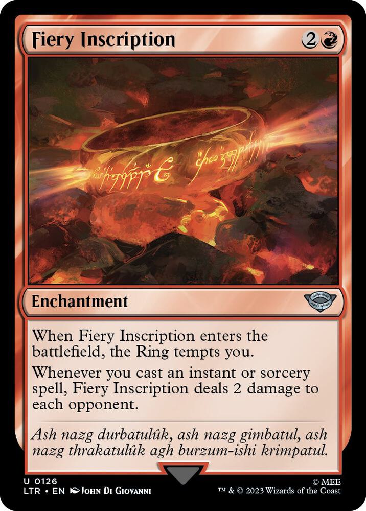 Fiery Inscription 126 card from Universes Beyond: The Lord of the Rings: Tales of Middle-earth
