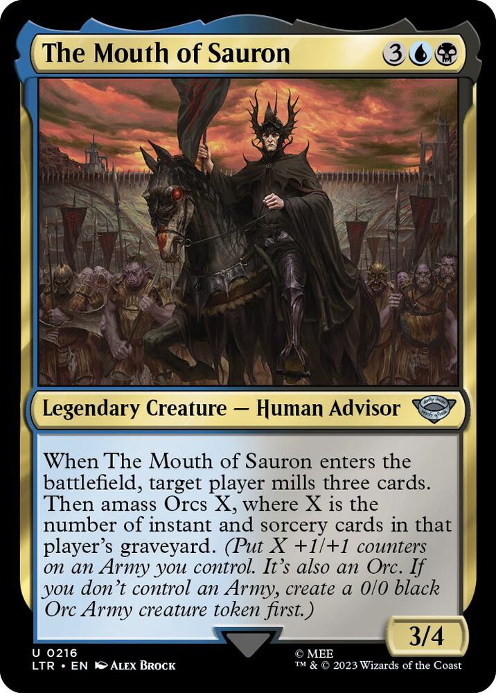 The Mouth of Sauron 216 card from Universes Beyond: The Lord of the Rings: Tales of Middle-earth