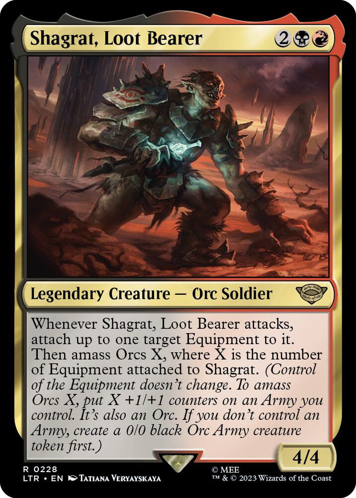 Shagrat, Loot Bearer 228 card from Universes Beyond: The Lord of the Rings: Tales of Middle-earth
