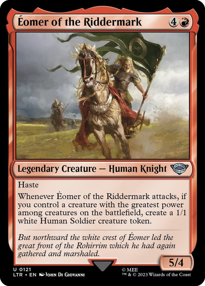 Eomer of the Riddermark 121 card from Universes Beyond: The Lord of the Rings: Tales of Middle-earth