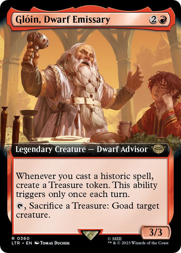 Gloin, Dwarf Emissary (Extended Art) 360 card from Universes Beyond: The Lord of the Rings: Tales of Middle-earth