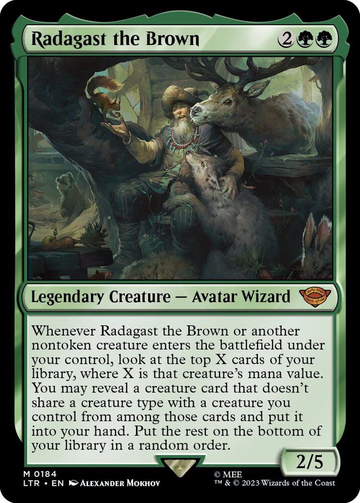 Radagast the Brown 184 card from Universes Beyond: The Lord of the Rings: Tales of Middle-earth