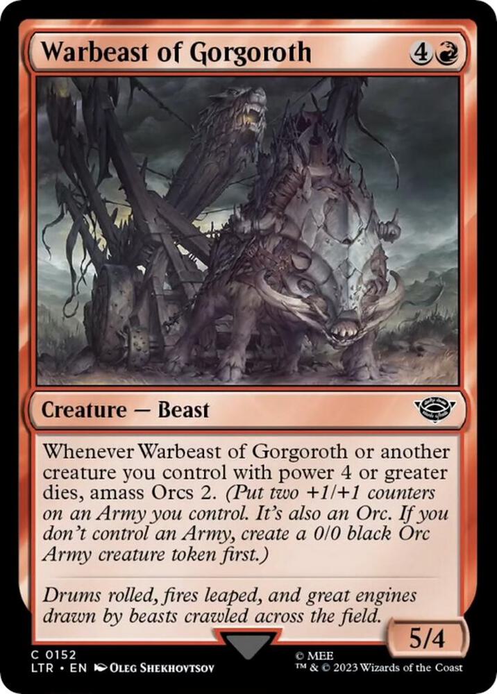 Warbeast of Gorgoroth 152 card from Universes Beyond: The Lord of the Rings: Tales of Middle-earth