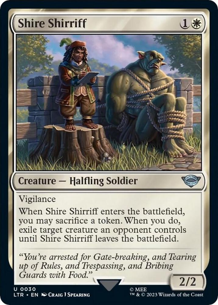Shire Shirriff 30 card from Universes Beyond: The Lord of the Rings: Tales of Middle-earth