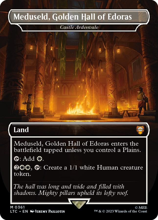 Meduseld, Golden Hall of Edoras - Castle Ardenvale (Borderless) 361 card from Commander: The Lord of the Rings: Tales of Middle-earth