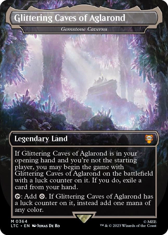 Glittering Caves of Aglarond - Gemstone Caverns (Borderless) 364 card from Commander: The Lord of the Rings: Tales of Middle-earth