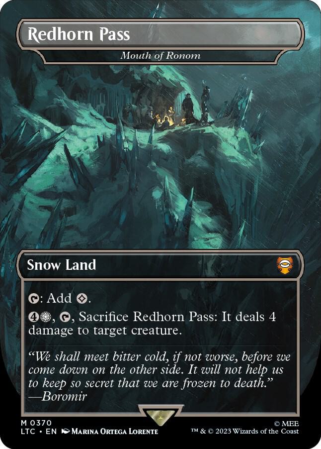 Redhorn Pass - Mouth of Ronom (Borderless) 370 card from Commander: The Lord of the Rings: Tales of Middle-earth