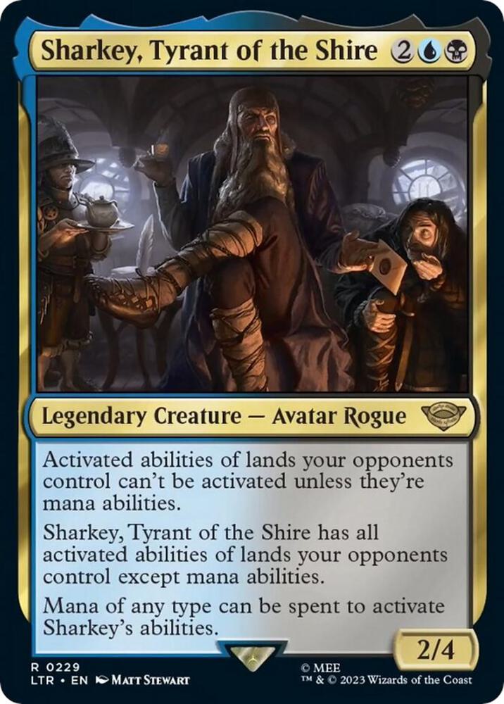 Sharkey, Tyrant of the Shire 229 card from Universes Beyond: The Lord of the Rings: Tales of Middle-earth