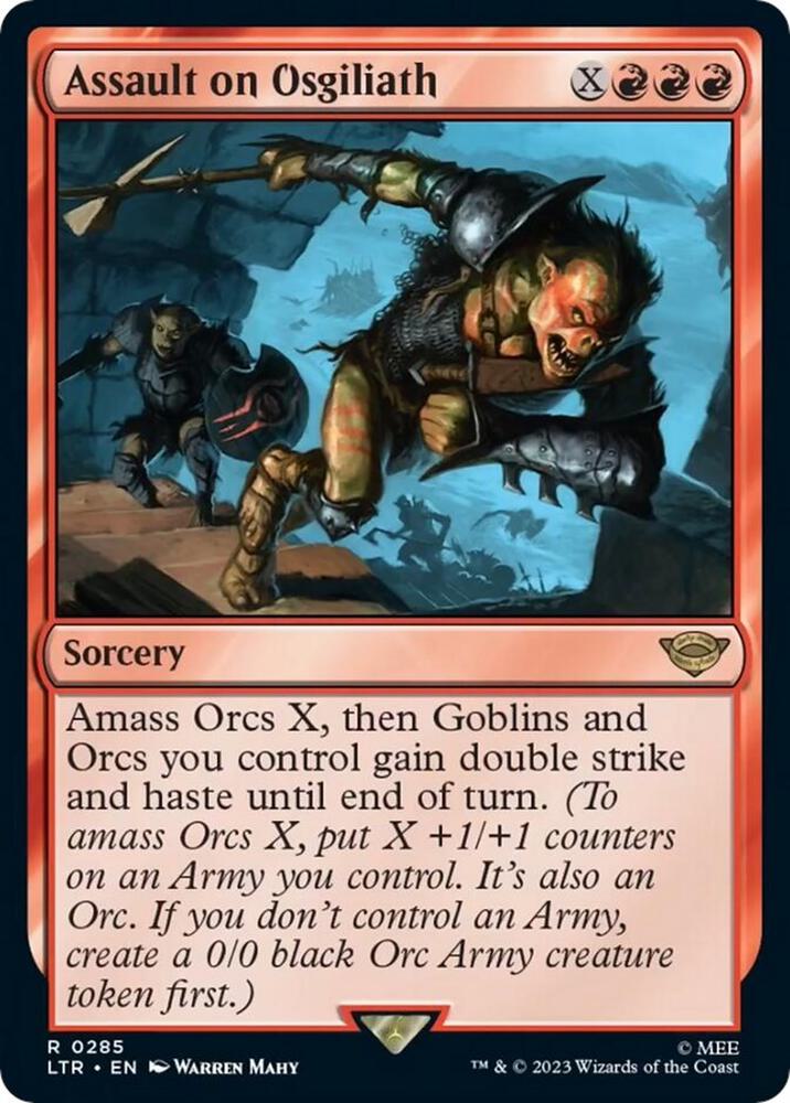 Assault on Osgiliath 285 card from Universes Beyond: The Lord of the Rings: Tales of Middle-earth