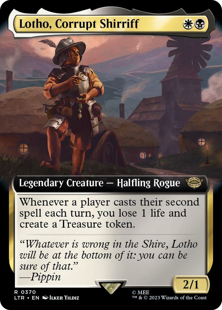 Lotho, Corrupt Shirriff (Extended Art) 370 card from Universes Beyond: The Lord of the Rings: Tales of Middle-earth