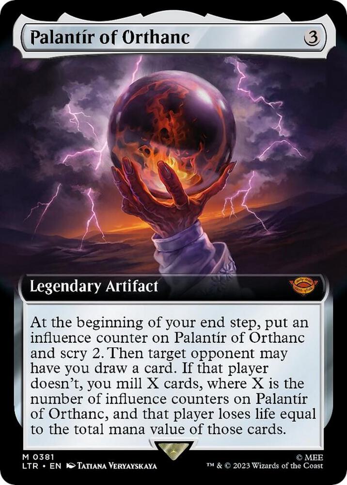 Palantir of Orthanc (Extended Art) 381 card from Universes Beyond: The Lord of the Rings: Tales of Middle-earth