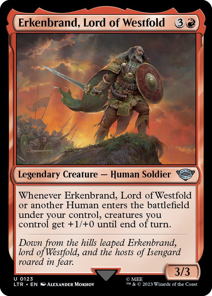 Erkenbrand, Lord of Westfold 123 card from Universes Beyond: The Lord of the Rings: Tales of Middle-earth