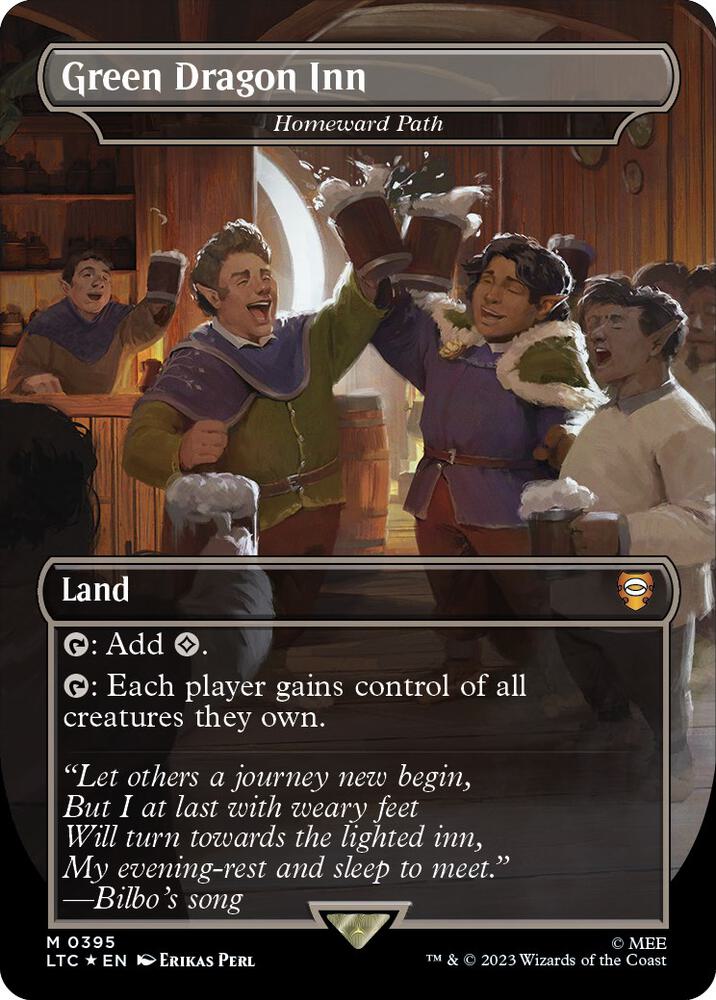Green Dragon Inn - Homeward Path (Borderless) (Surge Foil) 395 card from Commander: The Lord of the Rings: Tales of Middle-earth