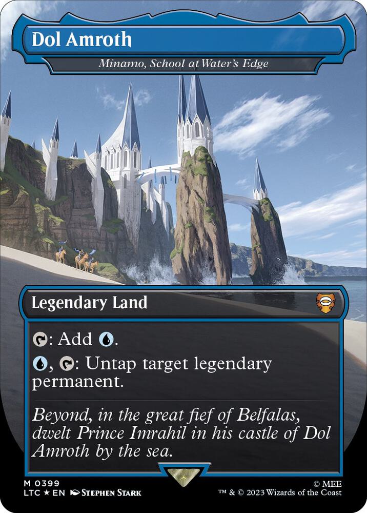 Dol Amroth - Minamo, School at Water's Edge (Borderless) (Surge Foil) 399 card from Commander: The Lord of the Rings: Tales of Middle-earth