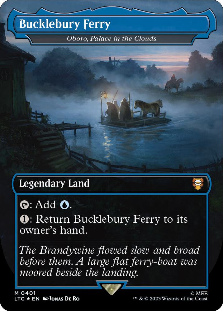 Bucklebury Ferry - Oboro, Palace in the Clouds (Borderless) (Surge Foil) 401 card from Commander: The Lord of the Rings: Tales of Middle-earth