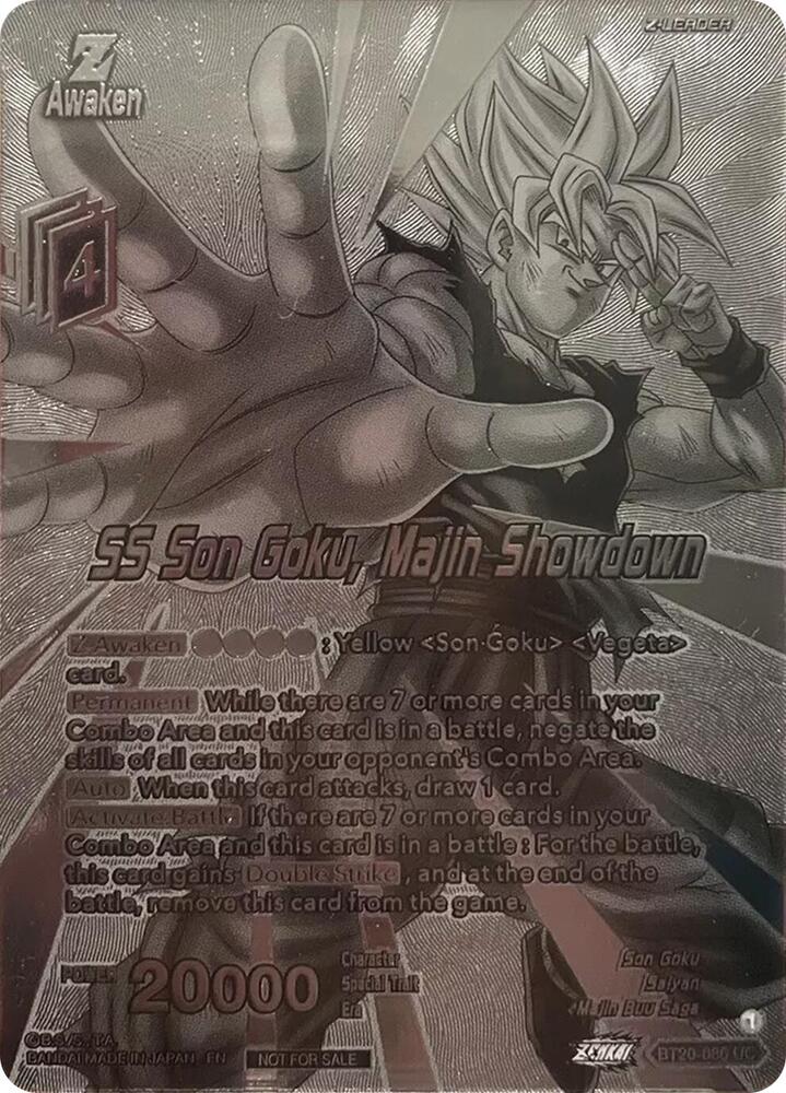 SS Son Goku, Majin Showdown (Silver Metal Foil) BT20-086 card from Tournament Promotion Cards