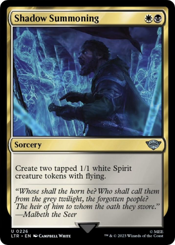 Shadow Summoning 226 card from Universes Beyond: The Lord of the Rings: Tales of Middle-earth