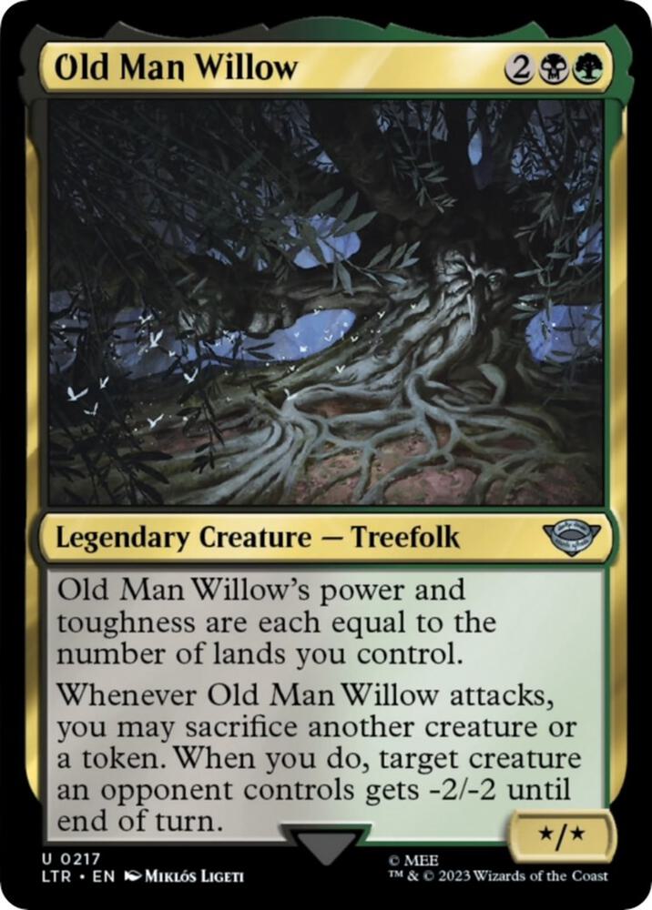 Old Man Willow 217 card from Universes Beyond: The Lord of the Rings: Tales of Middle-earth