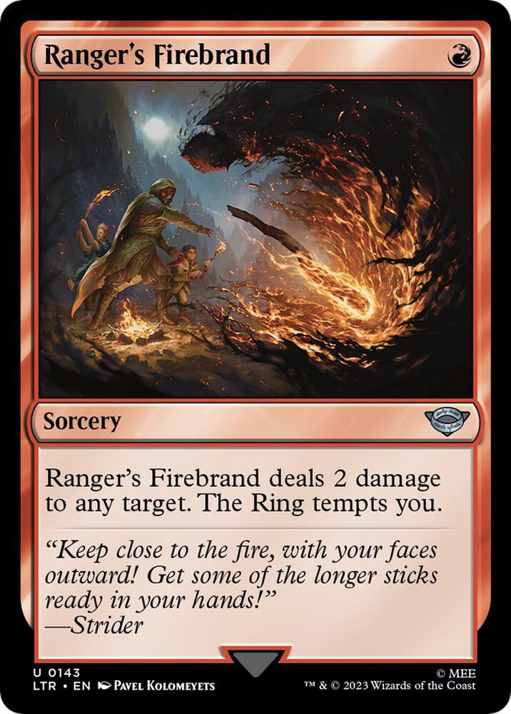 Ranger's Firebrand 143 card from Universes Beyond: The Lord of the Rings: Tales of Middle-earth