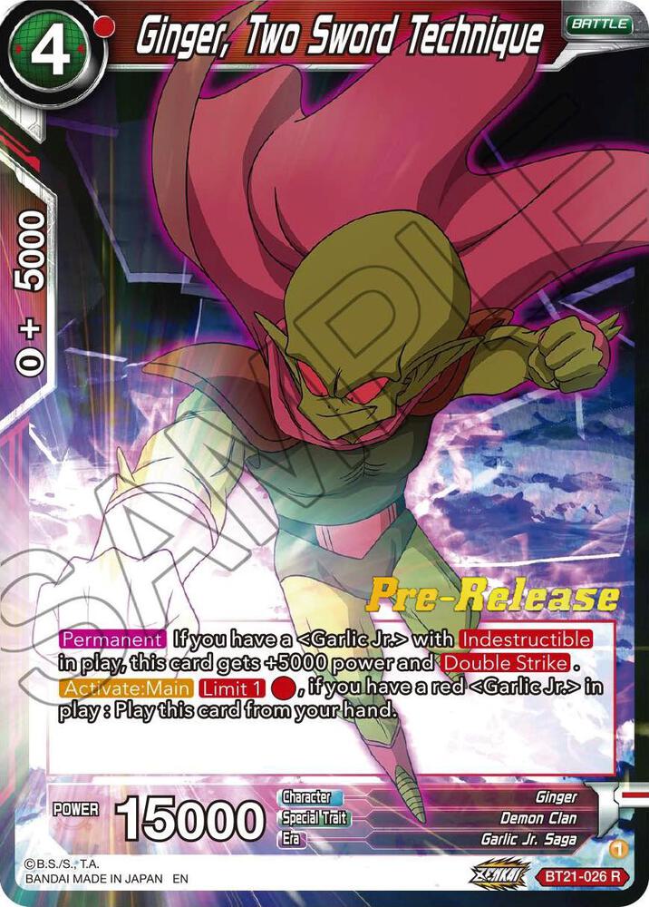 Ginger, Two Sword Technique BT21-026 card from Wild Resurgence Pre-Release Cards
