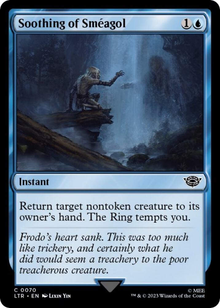 Soothing of Smeagol 70 card from Universes Beyond: The Lord of the Rings: Tales of Middle-earth