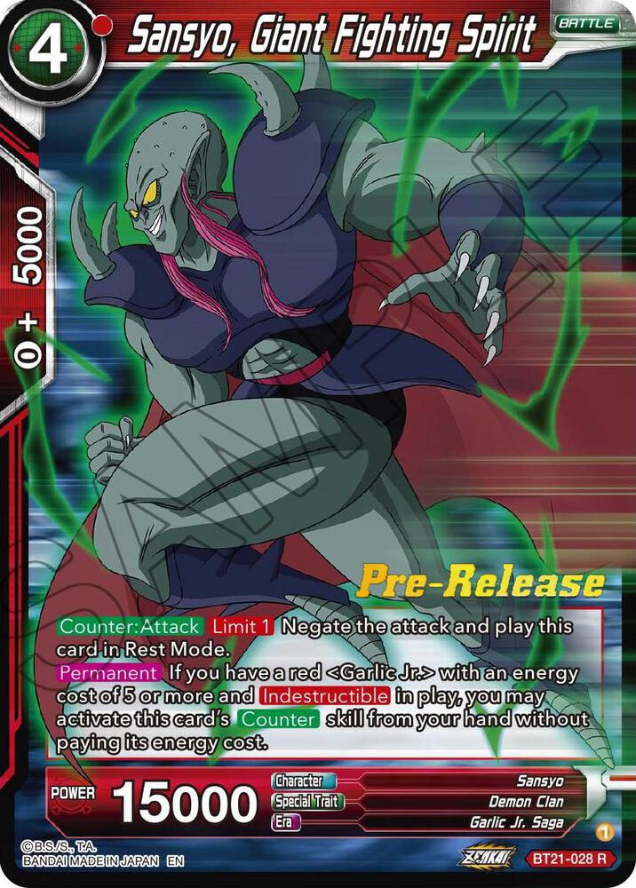 Sansyo, Giant Fighting Spirit BT21-028 card from Wild Resurgence Pre-Release Cards