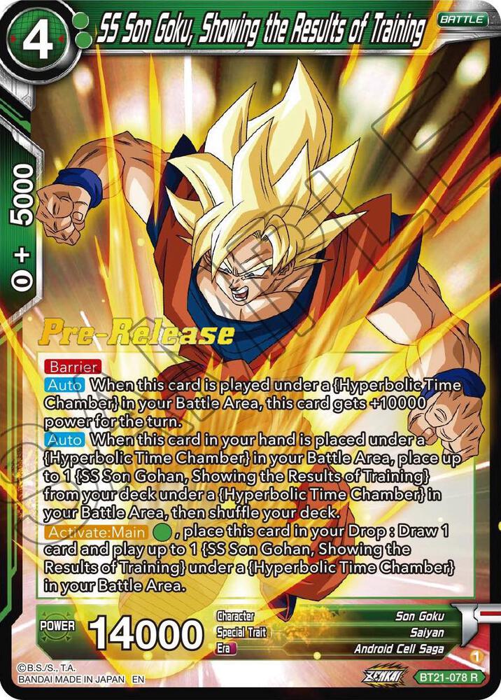 SS Son Goku, Showing the Results of Training BT21-078 card from Wild Resurgence Pre-Release Cards