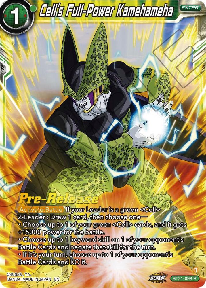 Cell's Full-Power Kamehameha BT21-098 card from Wild Resurgence Pre-Release Cards