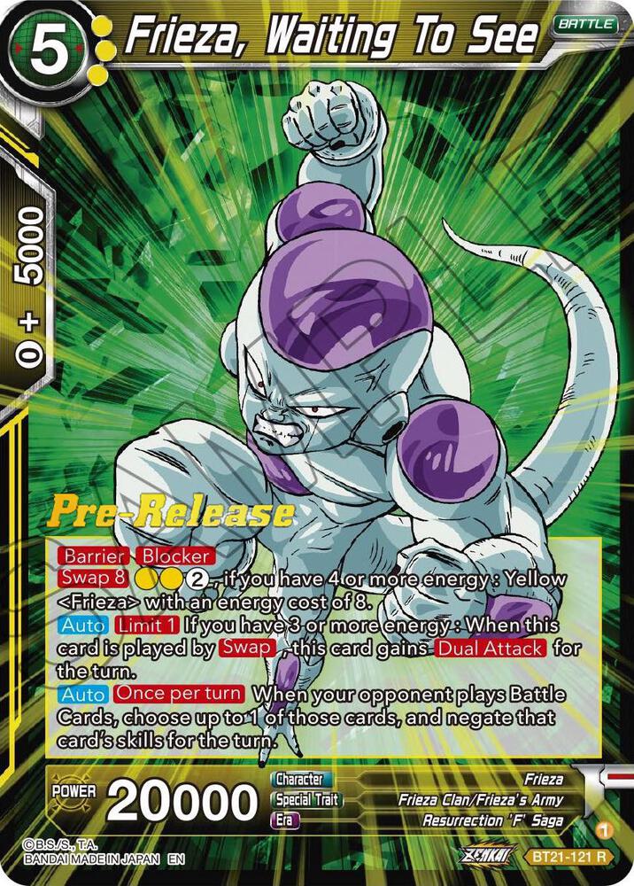 Frieza, Waiting To See BT21-121 card from Wild Resurgence Pre-Release Cards