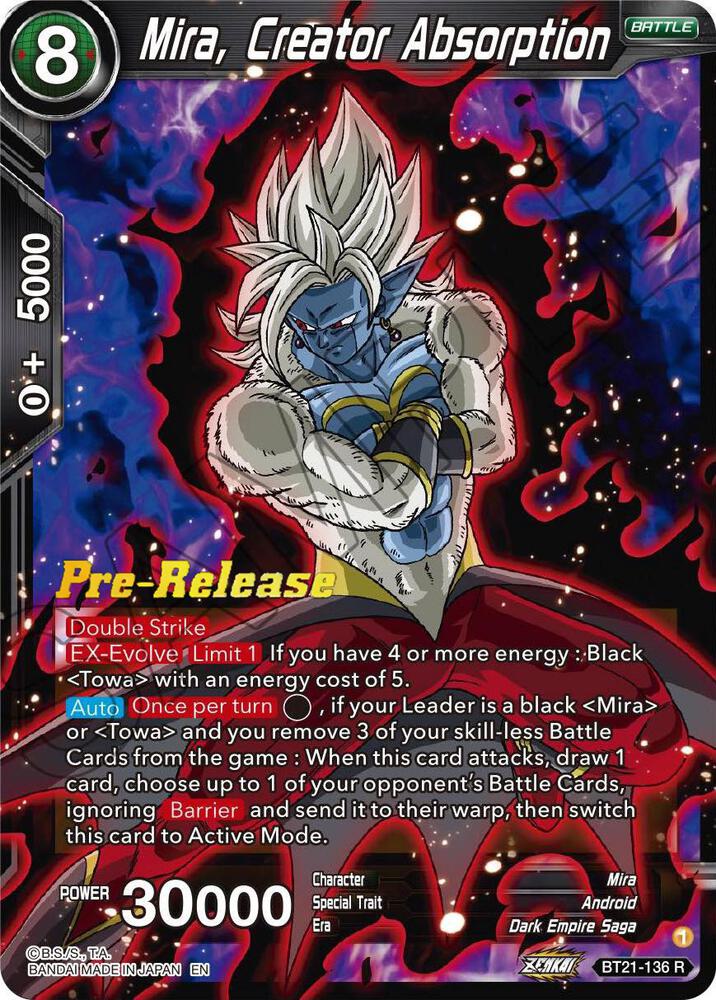 Mira, Creator Absorption BT21-136 card from Wild Resurgence Pre-Release Cards