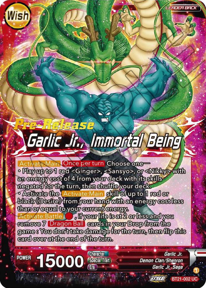 Garlic Jr. // Garlic Jr., Immortal Being BT21-002 card from Wild Resurgence Pre-Release Cards