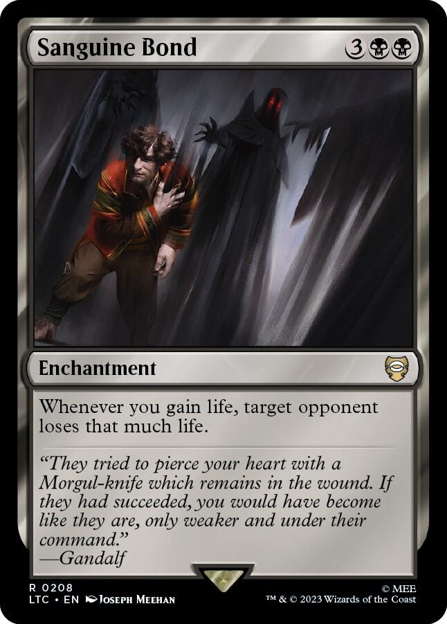 Sanguine Bond 208 card from Commander: The Lord of the Rings: Tales of Middle-earth
