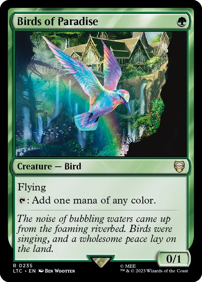 Birds of Paradise 235 card from Commander: The Lord of the Rings: Tales of Middle-earth
