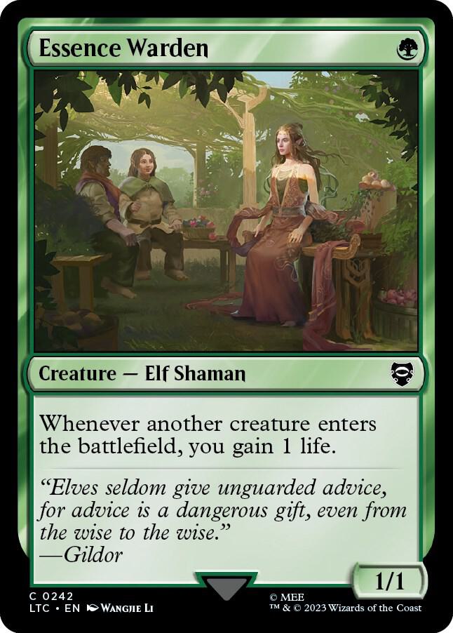 Essence Warden 242 card from Commander: The Lord of the Rings: Tales of Middle-earth