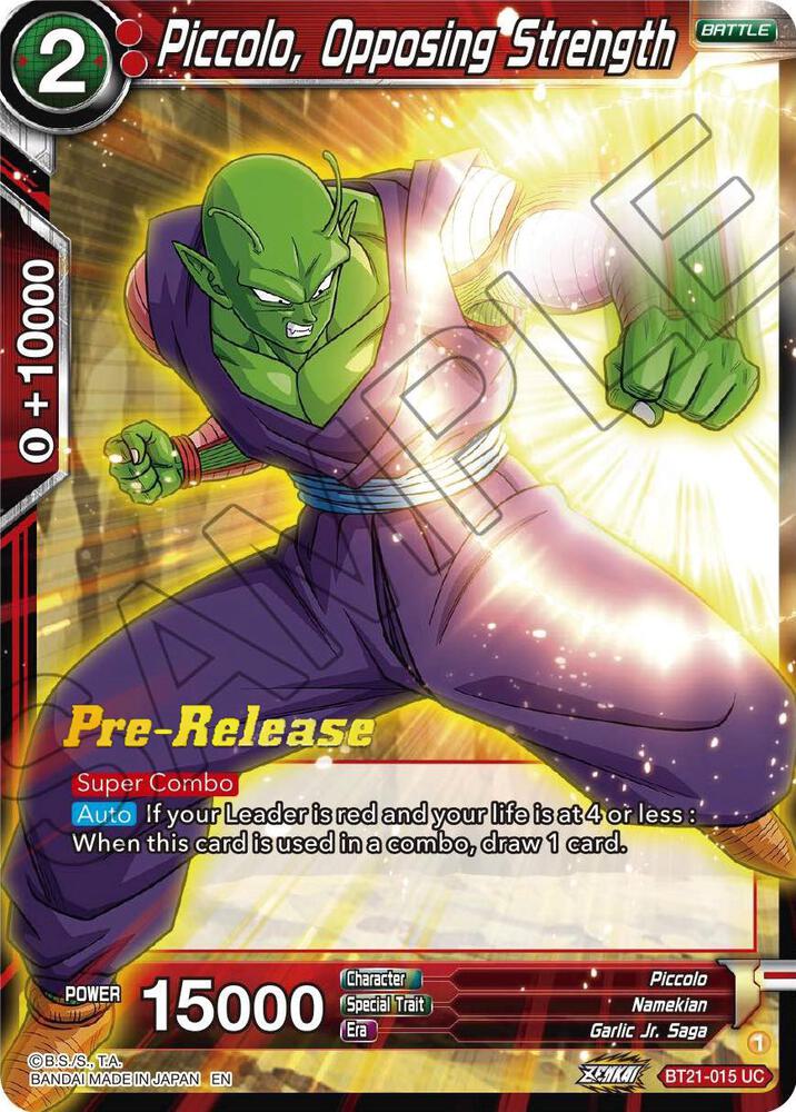 Piccolo, Opposing Strength BT21-015 card from Wild Resurgence Pre-Release Cards