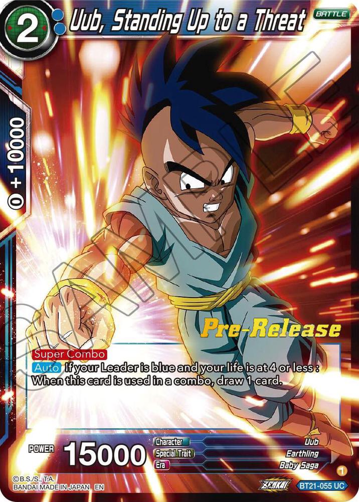 Uub, Standing Up to a Threat BT21-055 card from Wild Resurgence Pre-Release Cards