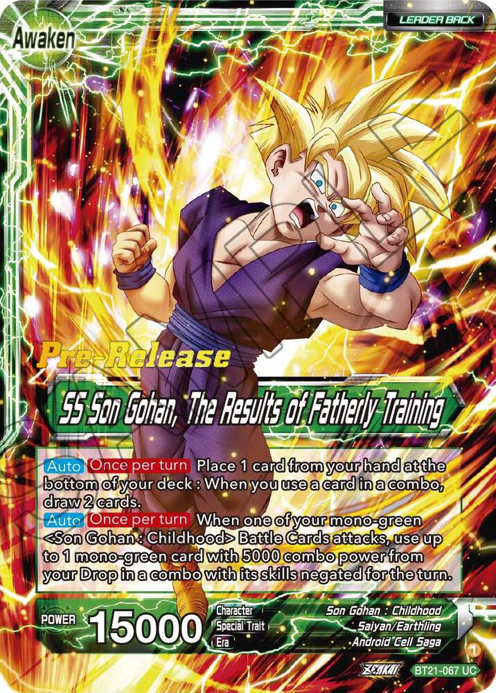 Son Gohan // SS Son Gohan, The Results of Fatherly Training BT21-067 card from Wild Resurgence Pre-Release Cards