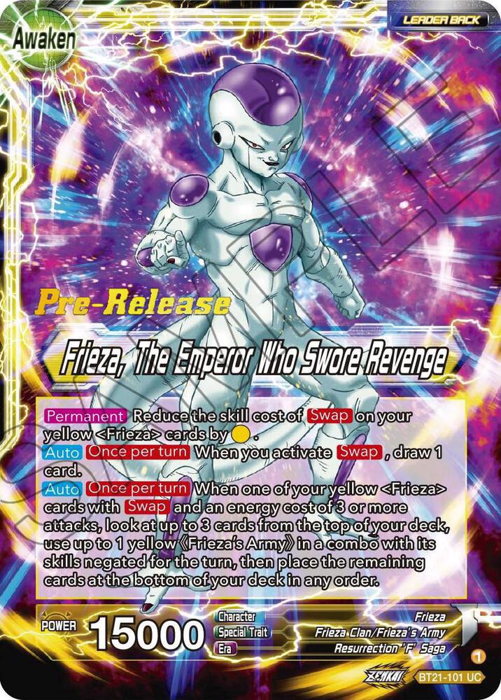 Frieza // Frieza, The Emperor Who Swore Revenge BT21-101 card from Wild Resurgence Pre-Release Cards