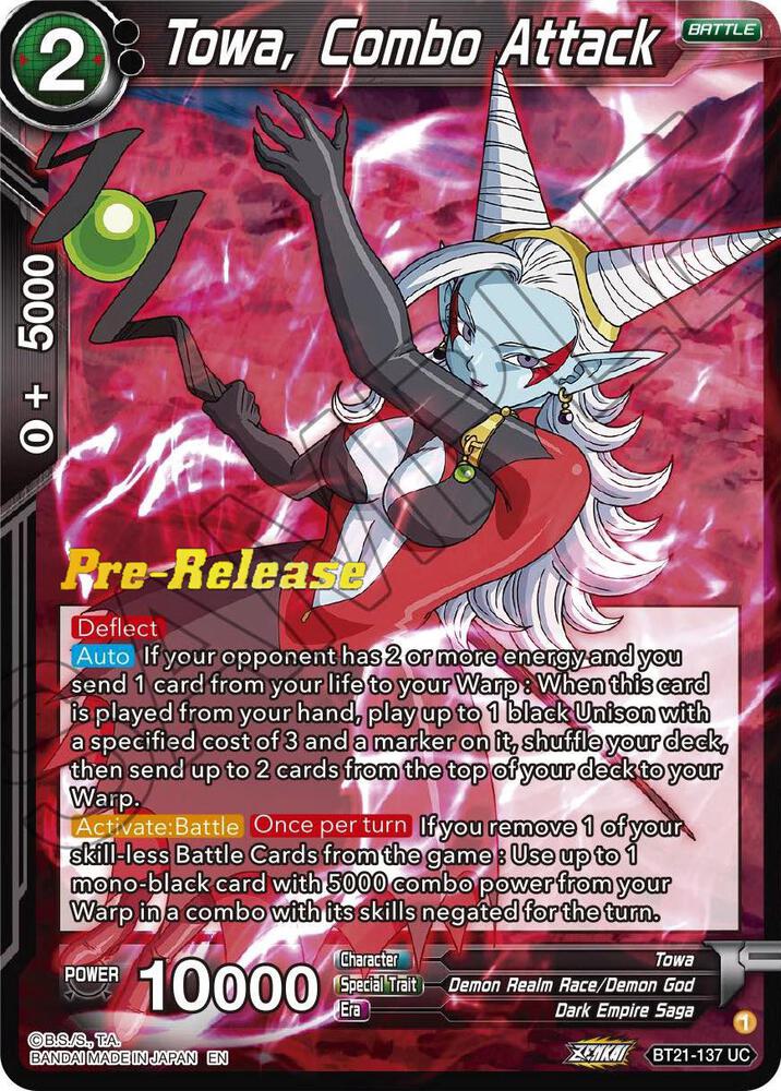 Towa, Combo Attack BT21-137 card from Wild Resurgence Pre-Release Cards