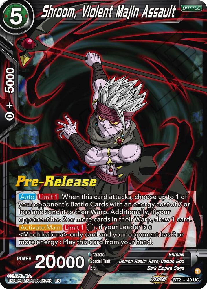 Shroom, Violent Majin Assault BT21-140 card from Wild Resurgence Pre-Release Cards